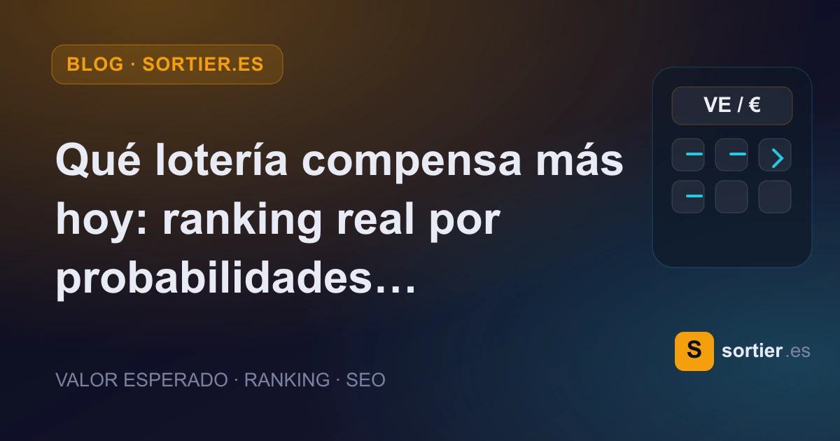Portada: Qué lotería compensa más hoy: ranking real por probabilidades, bote y coste